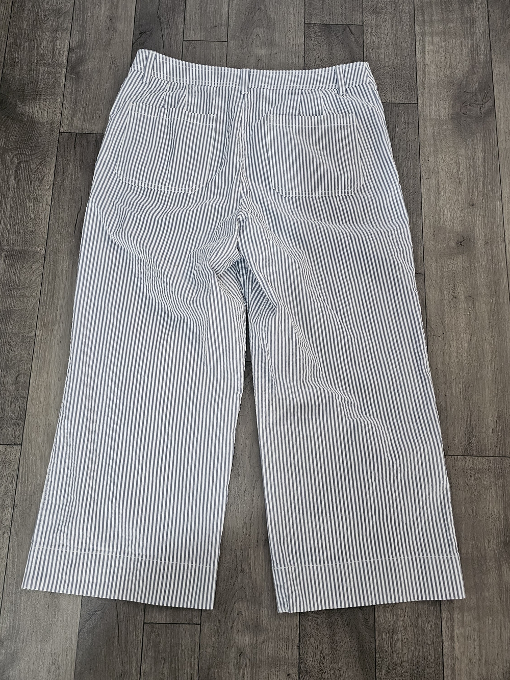 Talbots Blue and White Striped Seersucker Nautical Preppy Coastal Grandma {BX26} - Picture 6 of 7